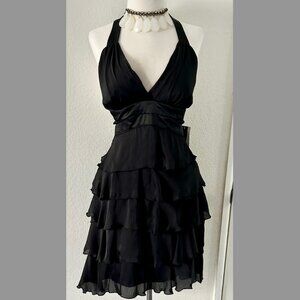 XOXO Party Cocktail Mini Dress Lined Raffles Zip Back